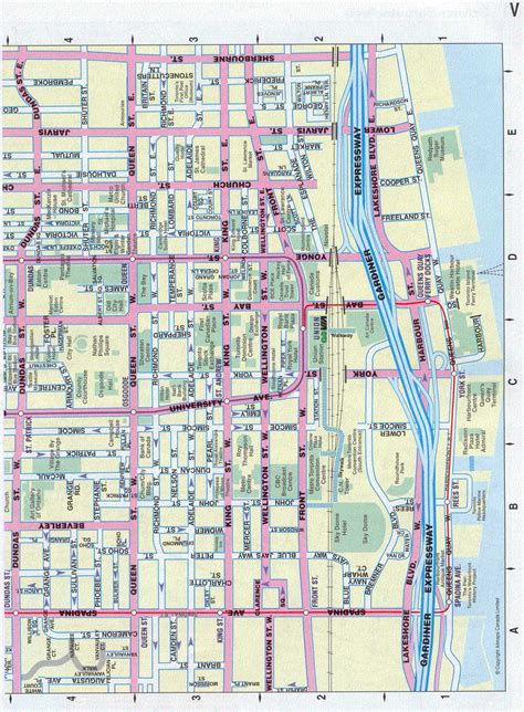 Toronto Canada Downtown Tourist Map - Toronto • mappery