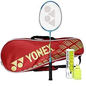 Yonex Badminton Full Kit Combo (1 Badminton Kit Bag, Red + 1 GR 303 ...