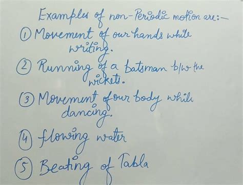 please give 4 examples of non periodic motion - Brainly.in