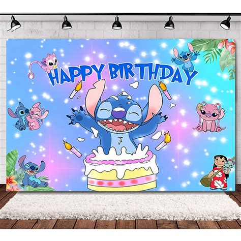 120 * 80cm Lilo & Stitch Background Decoração De Casamento Festa De ...