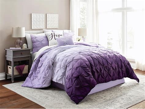 Amazon.com: Montgomery Ward Faith Queen Comforter Set in Purple ...