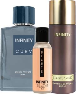 INFINITY Curv EDP Perfume 100ml, Dark Side Deo Body Spray 200ml, Beaute ...
