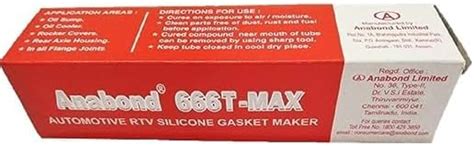 Patel Enterprise Anabond 666T-MAX | Automotive RTV Silicone Gasket ...