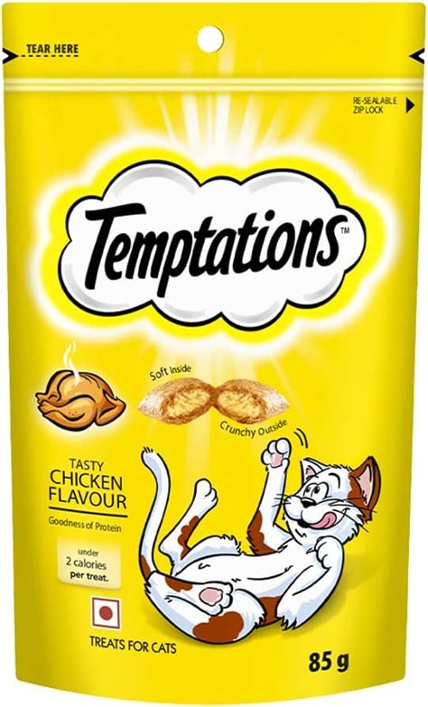 Buy Temptations Cat Treat, Tasty Chicken Flavour - 85 g, Adult, Chunk ...