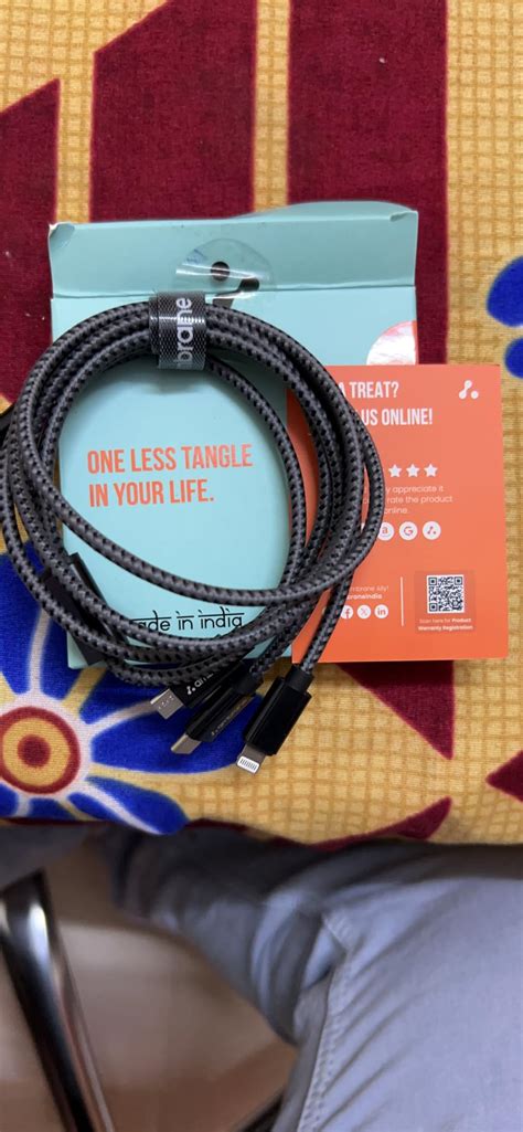Ambrane Unbreakable 3 in 1 Fast Charging Braided Multipurpose Cable for ...