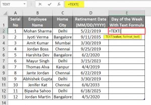 Image result for Weekday Excel-Formula Text
