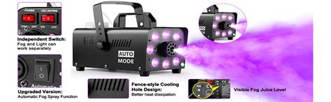 Motorenbau Fog Machine with 8 LED Lights,Smoke Machine with 13 Colorful ...