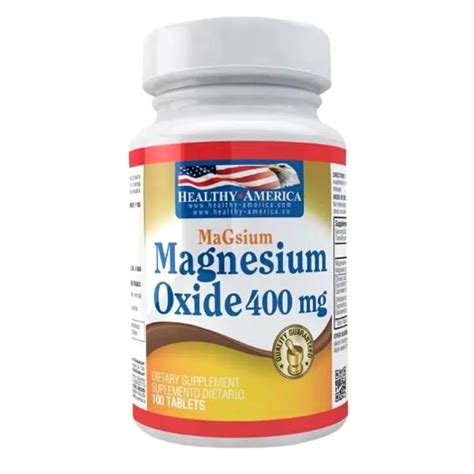 Magnesium Oxide 400 mg 100 Tabletas Healthy America