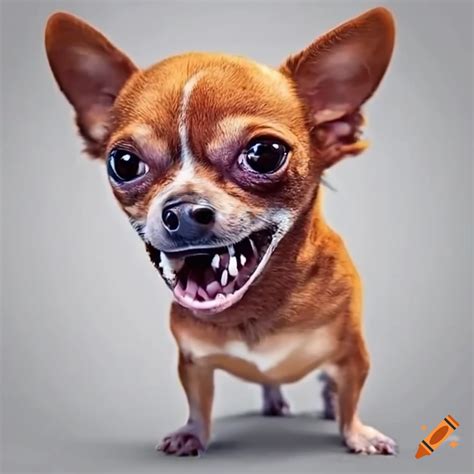 Angry small chihuahua barking on Craiyon