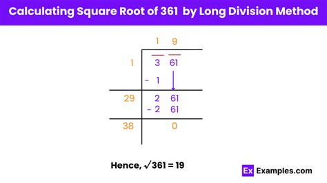 Square & Square root of 361 - Methods, Calculation, Formula, How to find