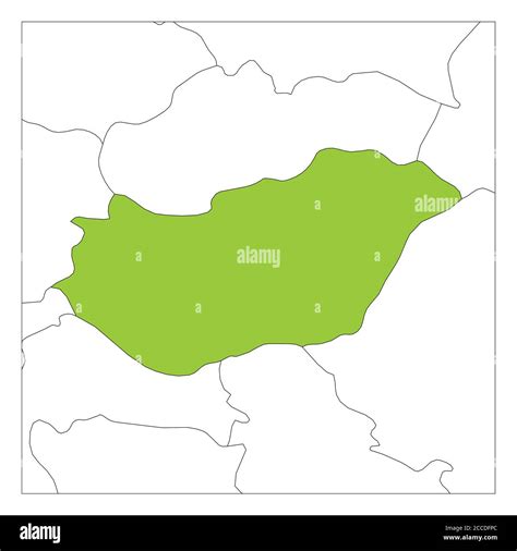 Map of Hungary green highlighted with neighbor countries Stock Vector Image & Art - Alamy