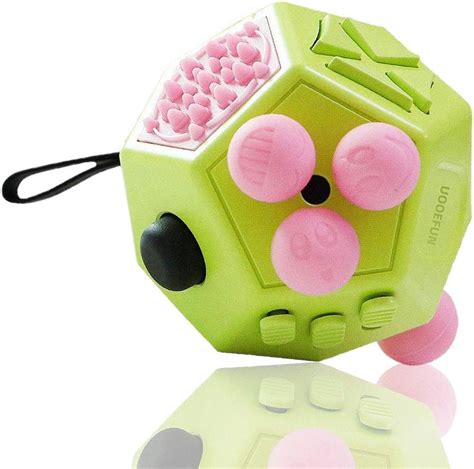 UOOEFUN Fidgets, 12 Sided Fidget Cube , Autism Relief Stress Cube ...