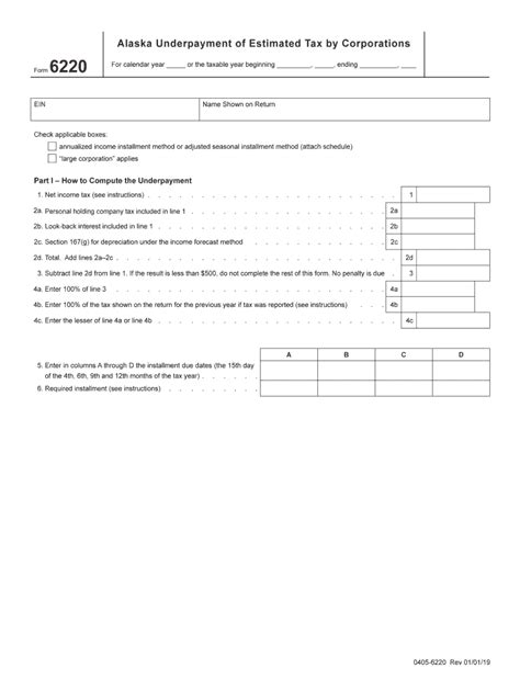 2019-2026 Form AK DoR 6220 - Blank Fillable Template | Fill Out, Print ...