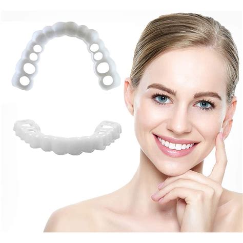 Buy Snap Bottom Upper & Lower False Teeth Dental Veneers Dentures Fake ...