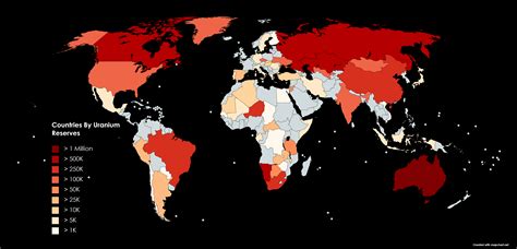 Countries By Uranium Reserves (As Of 2019 According To Wikipedia) : r/MapPorn
