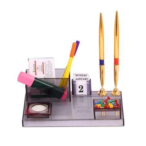 Rasper Office Pen Stand with Visiting Card Holder Stand Desk Organiser ...