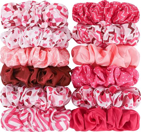 Amazon.com : ADRIONE Satin Scrunchies for Women Girls 60 Pack, Satin ...