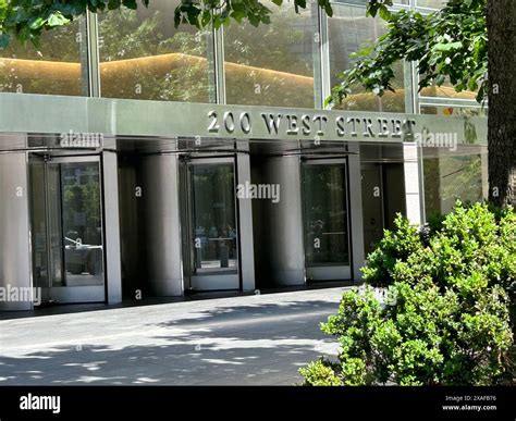 Goldman Sachs Global Headquarters, building entrance, 200 West Street ...