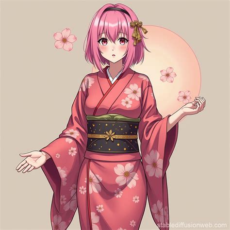 Haruno Sakura in Traditional Japanese attire | Stable Diffusion Online