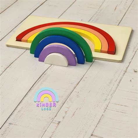 Stackable Rainbow Wooden Toy - Buy in India at Kinder Logs