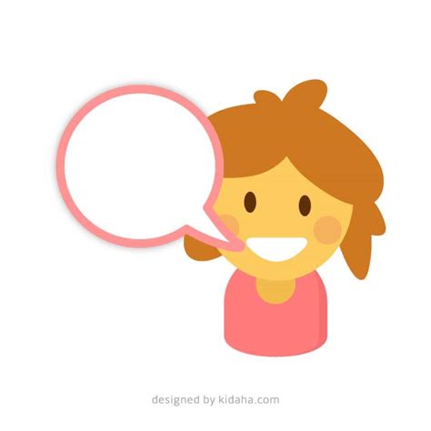 Cute girl with speech bubble clip art - KIDAHA