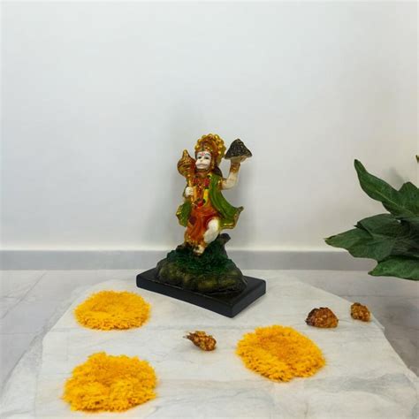 Divine Hanuman Ji Resin Figurine – Sanjeevani Parvat Idol for Spiritual ...