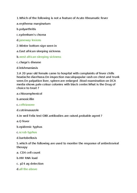 Micro - Mcq - 1 of the following is not a feature of Acute Rheumatic ...