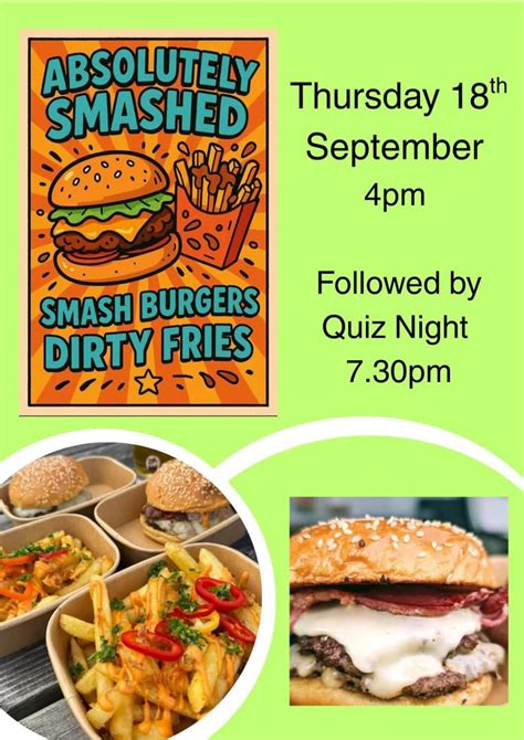 Quiz Nigt and Smashed Burgers, 156A Longwood Gate, Longwood ...