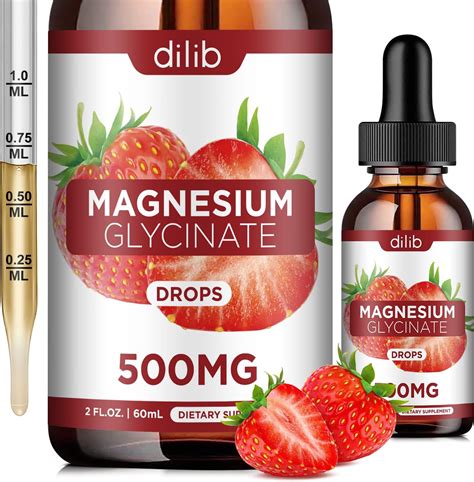 Amazon.com: dilib Magnesium Glycinate Supplement, Liquid Magnesium Glycinate Liquid Drops 500mg ...