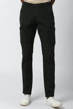 Buy Men Black Solid Regular Fit Cargo Pants Online - 603238 | Peter England