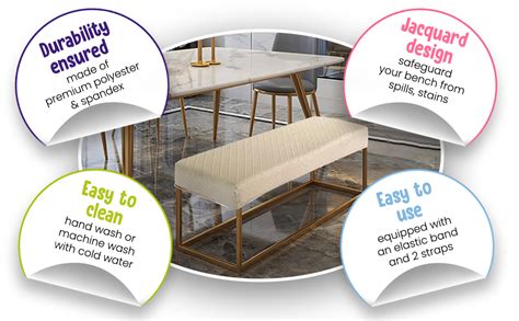 Street27 Polyester Bench High Stretch Slipcover Dining Room Bench Seat ...