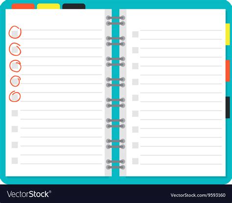 Open notebook planner Royalty Free Vector Image
