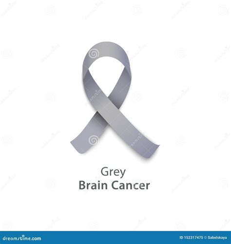 Grey Ribbon for Brain Cancer Awareness Charity Event Stock Vector ...