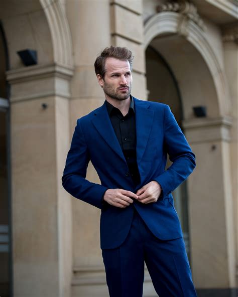 Royal Blue Suit with Black Shirt