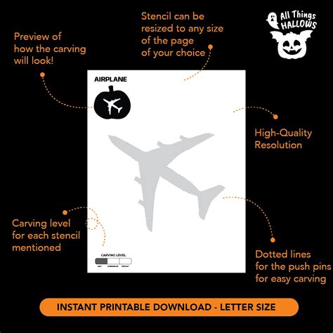 Airplane Pumpkin Stencil - Allthingshallows.com – AllThingsHallows