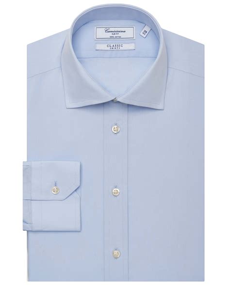 Camicissima Men’s Slim Fit Plain Shirt – Light Blue | 100% Cotton | Cl ...