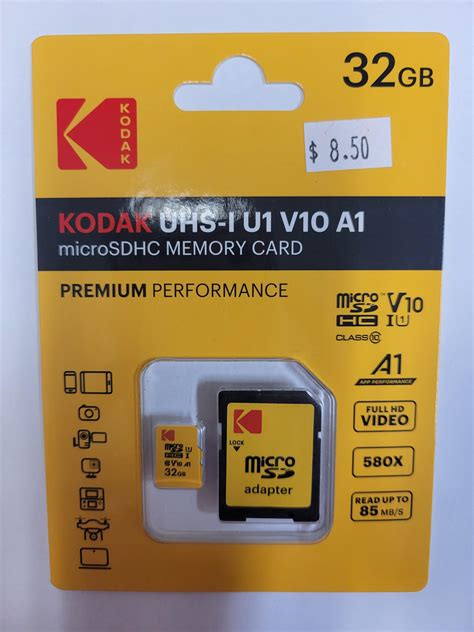 Kodak 32GB Micro SDHC Memory Card w/adapter