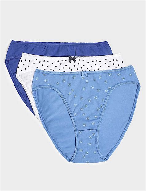 Buy 3pk Cotton Rich High Leg Knickers at Marks & Spencer