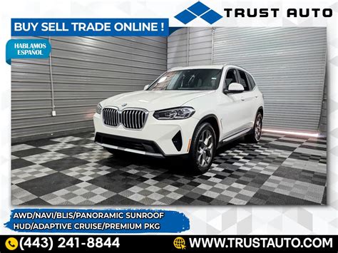 Used 2022 BMW X3 xDrive30i AWD Luxury SUV w/Premium Pkg for sale in Sykesville, MD at Trust Auto ...
