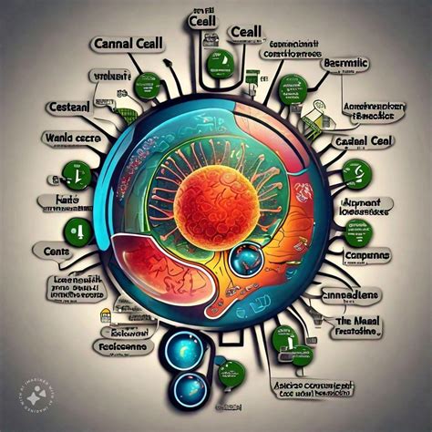 draw a mind map to show a component cell orgnall and write their ...