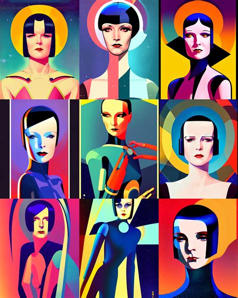 art deco poster of android mary louise brooks 2 2 | Stable Diffusion ...