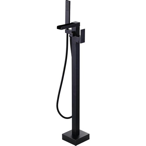 ALEASHA Oil Rubbed Bronze Floor Mount Tub Faucet Freestanding Bathtub ...