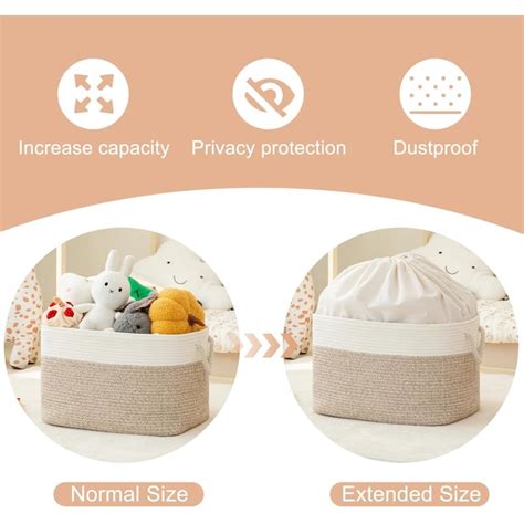 OIAHOMY Storage Basket for Organizing Blanket Storage With Drawstring ...