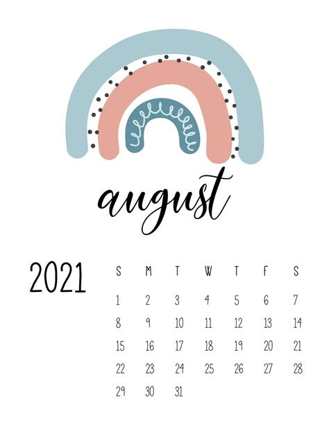 Download August 2021 Calendar Minimalist Wallpaper | Wallpapers.com