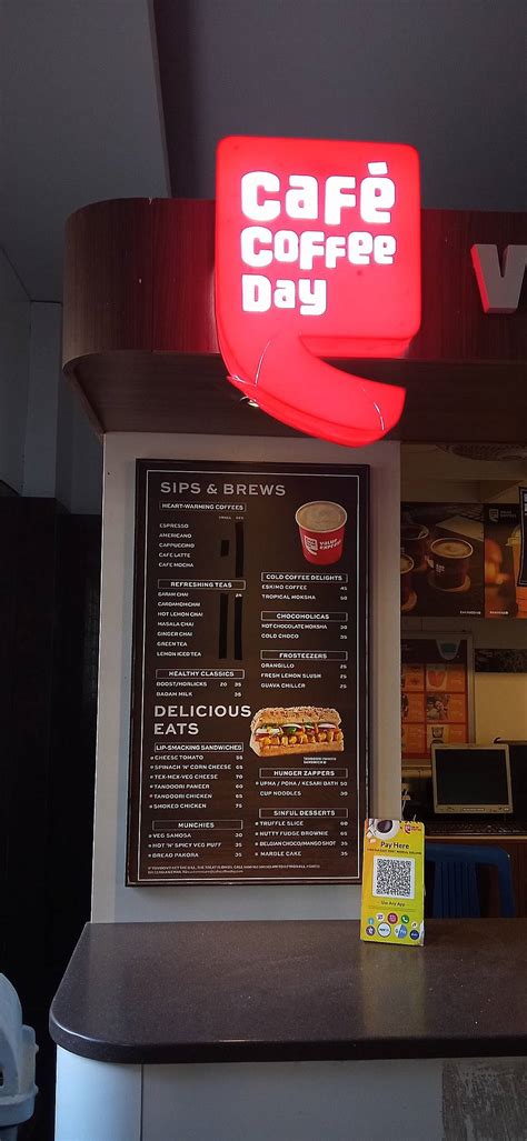 Menu at Cafe Coffee Day, Bengaluru, 3P28+WFR