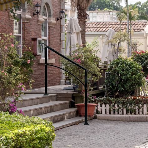 Buy Handrails for Outdoor Steps, Adjustable Handrail 4 Step, Wrought ...