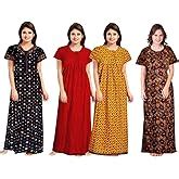 NEGLIGEE Women's Cotton Printed Maxi Nightgown Nighty for Women Ankle ...