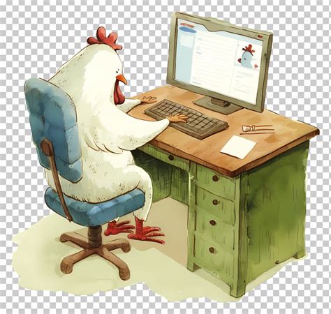 Image result for Hen Using a Computer