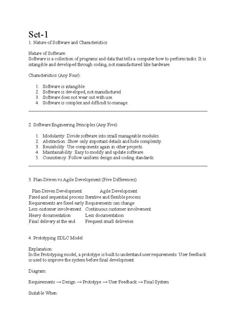 Software Characteristics and Engineering Principles - Unit Test (CS101 ...