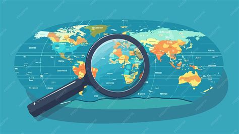 Detailed World Map with Zoom Focus on Australia in Loupe | Premium AI-generated vector - map of the world zoom in